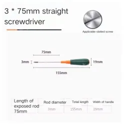Slotted screwdriver 3*75