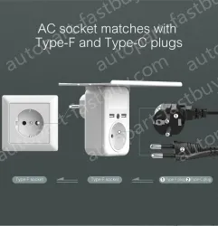 Germany France USB Wall Outlet Holder
