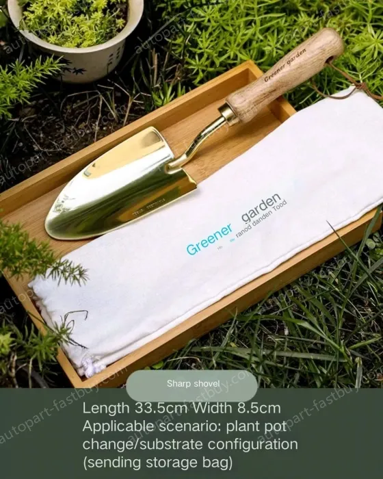 Cocoa tea gold wooden handle pointed spatula