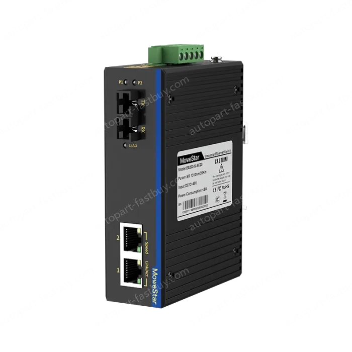 1 Port 100M F(x) + 2 Ports 10/100M T(x) Din Rail Industrial media converter