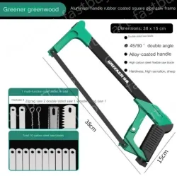 12 inch alloy square tube saw with 10 carbon steel saw blades + 7 multi-function saw blades The saw body can store the saw blades
