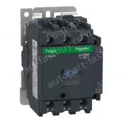 LC1D65E7 IEC contactor, TeSys D, nonreversing, 65A, 40HP at 480VAC, up to 100kA SCCR, 3 phase, 3 NO, 48VAC 50/60Hz coil, open