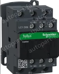 Schneider LC1D18M7C TeSys Deca 3P Contactor, 18A, 220VAC Coil, 1NO+1NC Auxiliary Contacts