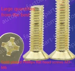 Golden Flat Head Screws M3*85