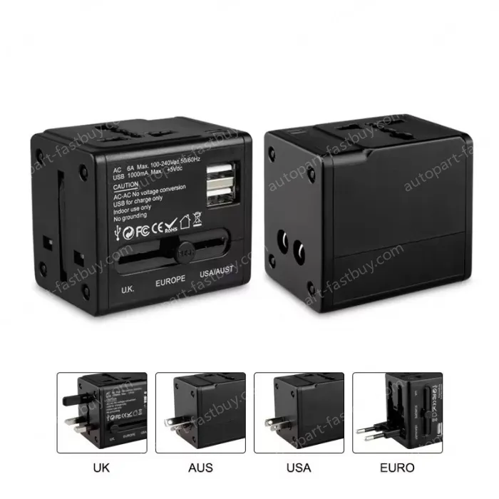 2USB travel adapter 5V,1000mA KRUSB-WLG3337B