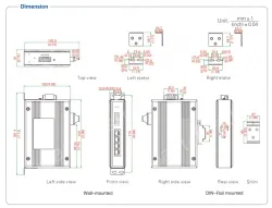UOTEK 4 10/100Base-TX Ethernet ports and 1&nbsp;100Base- FX optical port Network Fiber Optic Transceiver