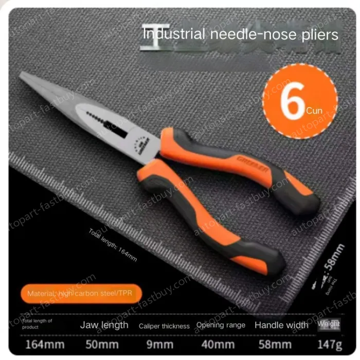Industrial Grade 6 inch needle-nose pliers