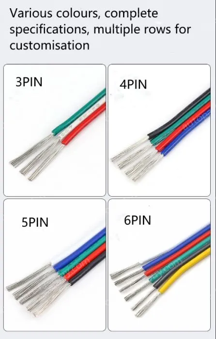 LED light connecting cable 20AWG*4 and (21/0.178TS)