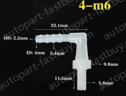 4-M6-M thread right angle elbow