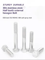 Half thread external hexagonal bolt M6*35