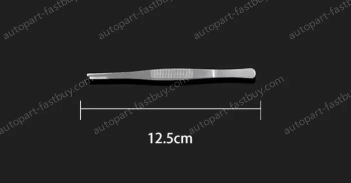 Stainless steel tweezers Straight round head (thick) 12.5cm