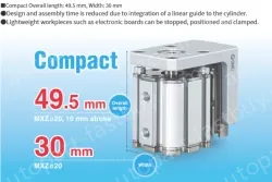 Compact Cylinder with Linear Guide MXZ Series &oslash;12, &oslash;16, &oslash;20, &oslash;25