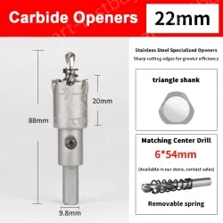 Stainless steel special hole opener 22mm