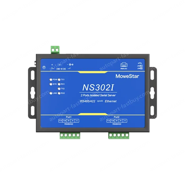 2 Ports RS485/422 Serial to 100M Ethernet Opto-isolated Server