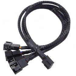 PWM four-point temperature control cooling fan extension cable 1in 4out