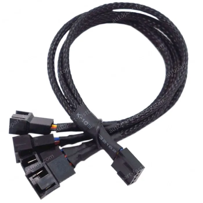 PWM four-point temperature control cooling fan extension cable 1in 4out