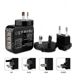 Universal travel adapter with 4 USB KRUSB-WLG3332B