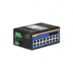 [100 Gigabit 2 Optical 16 Electric] Ring Network Management Industrial Switch