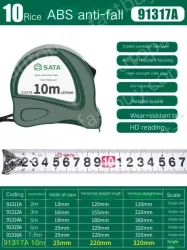 ABS anti-drop 10m ruler width 25mm-91317A