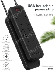 12 AC Outlets Surge Protector Power Strip