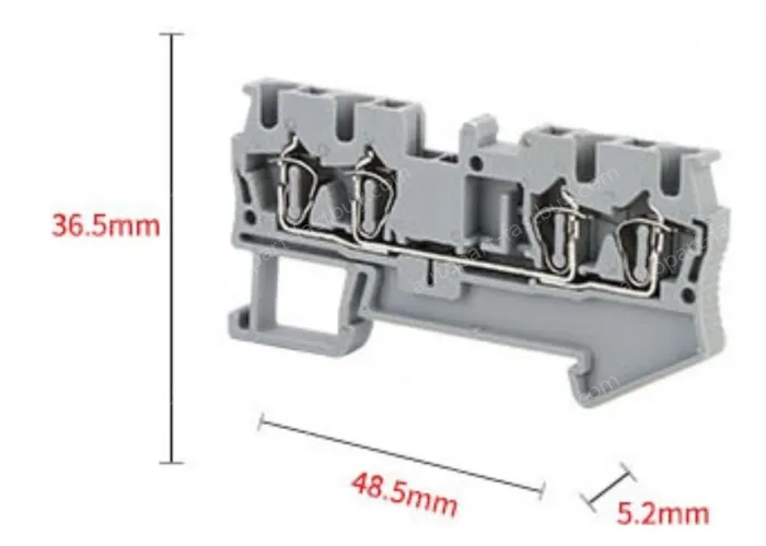 ST2.5-QUATTRO Yellow & Green Spring Terminal Blocks DIN rail type in-line terminal blocks