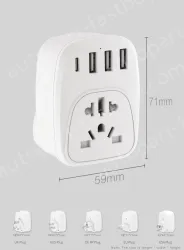 Universal to Germany France Plug Adapter KRSAP-WLH010332