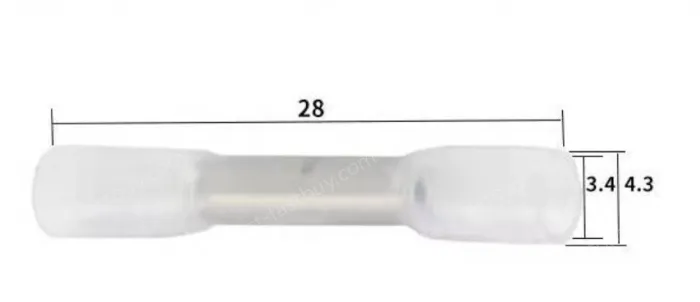 BHT0.5Transparent white-Heat Shrink Terminals