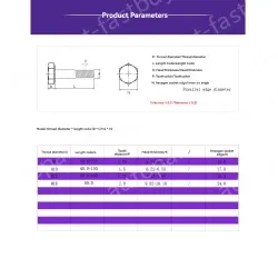 Half thread external hexagonal bolt M6*120
