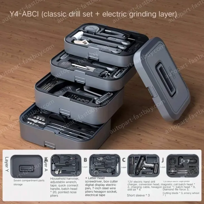 Y4-ABCJ Classic Drill Set + Grinding Layer