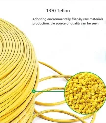 Teflon Wire Cable 18AWG Yellow to Green 20 cores