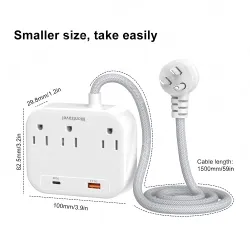 20W PD quick charger 3 AC Outlet Power Strip
