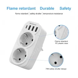 Europe plug USB C charging wall socket