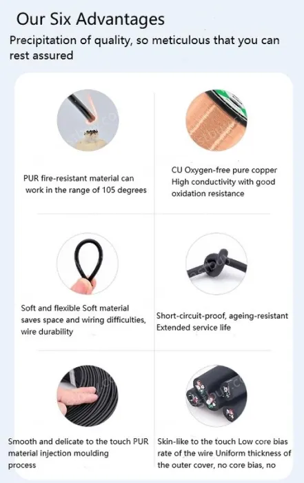 5 core 4 core 2 core sensor cable 20 AWG 4 pole