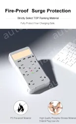 6 AC Outlets Surge Protector Wall Outlet Shlef