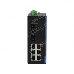 2 Ports 100M F(x) + 6 Ports 10/100M T(x) Din-Rail Unmanaged Industrial Ethernet Switch