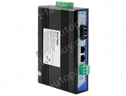 UOTEK 100M optical port to 2 electrical ports + RS232/485/422 Serial Device Server