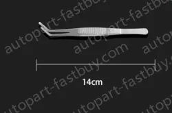 Stainless steel tweezers Curved round head (thick) 14cm