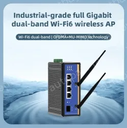 1 Port Gigabit SFP + 4 Ports Gigabit RJ45 Din-Rail Dual Band Wi-Fi6 Wireless Router