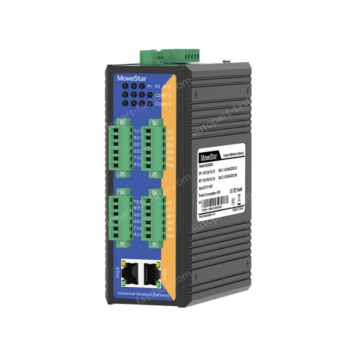 8 Ports RS485 to 2 Ports Ethernet Modbus Industrial Smart Gateway
